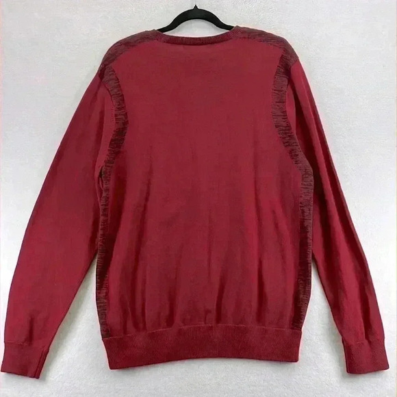 Kenneth Cole Reaction Men’s Pullover Sweater Sz XL Red & Navy V-Neck 100% Cotton - Picture 4 of 10